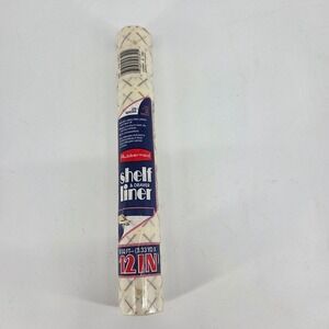 Vintage 1986 Rubbermaid Shelf Liner Posy Choc Lattice Floral Lite Adhesive 12in